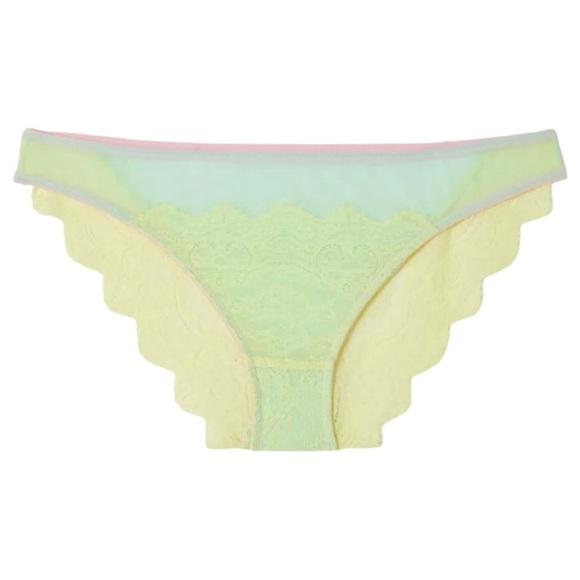 NWT DORA LARSEN Emilie Lace Bralette Low Rise Panty Knicker Set Bright Yellow - Picture 4 of 16